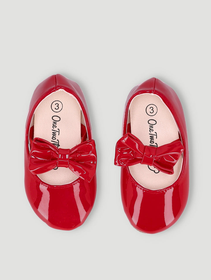 Baby Girls Bow Pump - Red