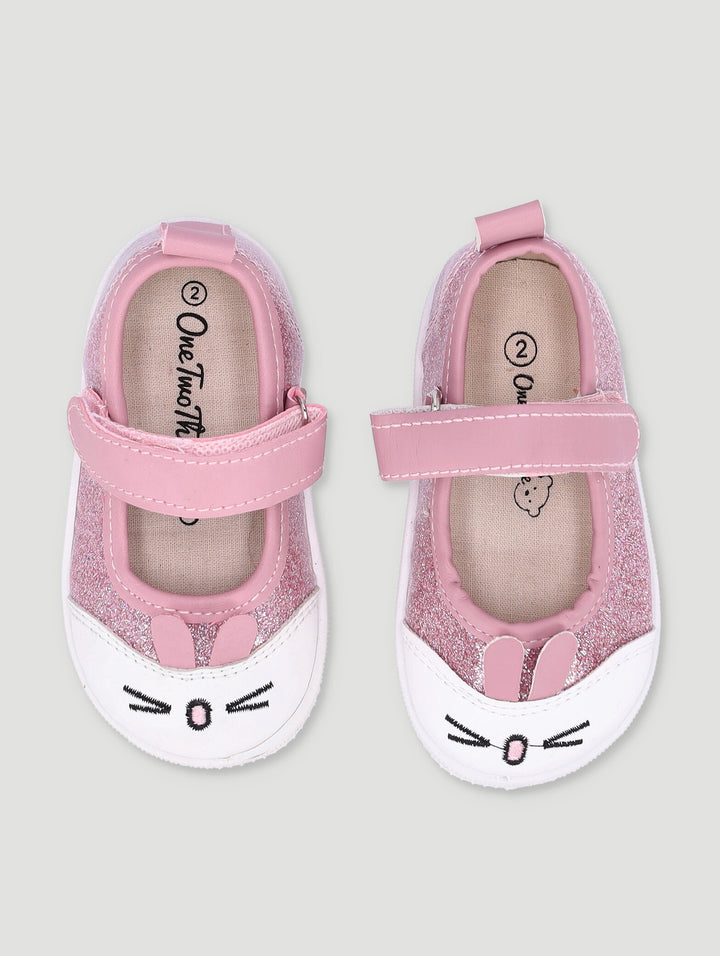 Baby Girls Kitty Holographic Canvas Shoe - Pink