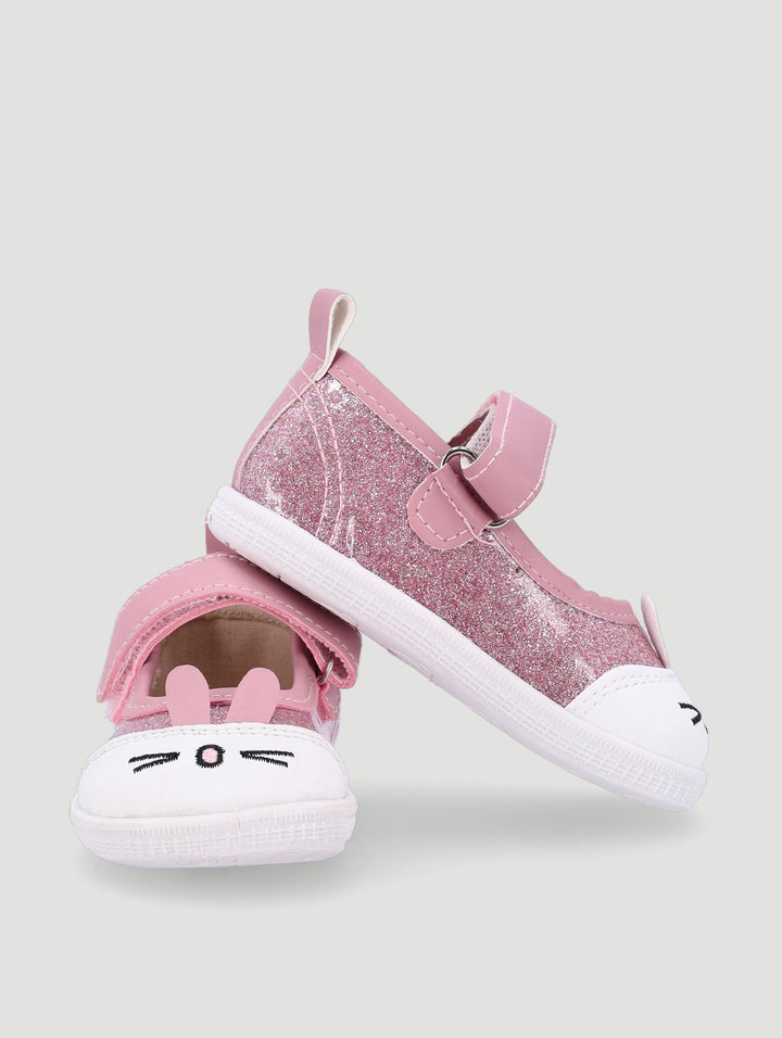 Baby Girls Kitty Holographic Canvas Shoe - Pink