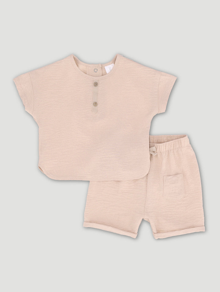 Baby Boys Textured Set - Stone