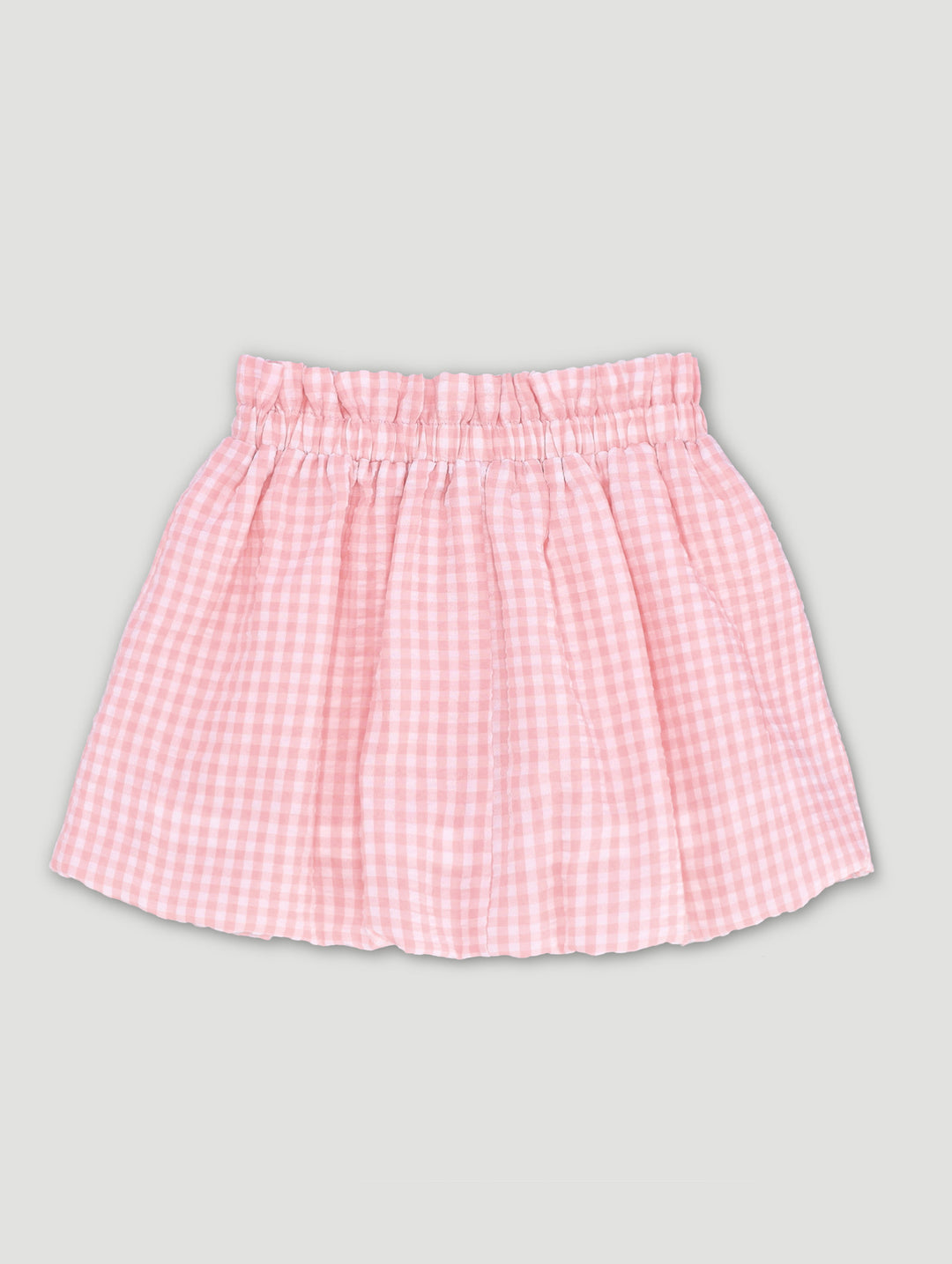 Pre-Girlsbubble Seersucker Check Shorts  - Pink