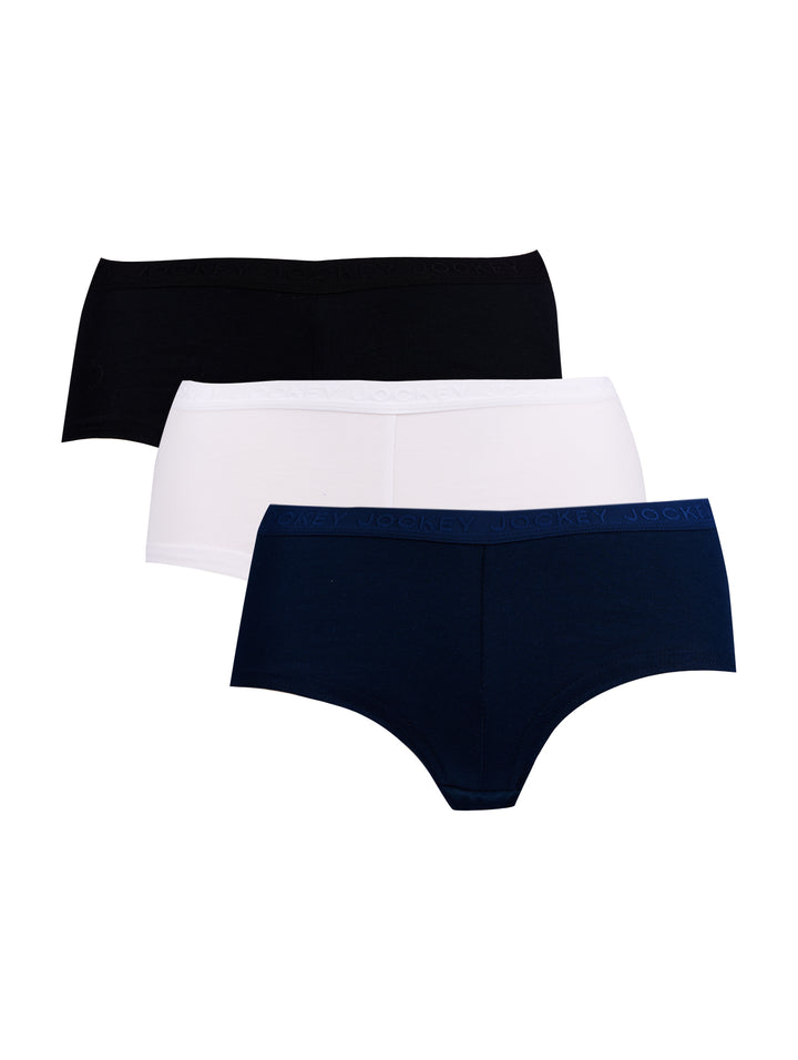 3 Pack Stretch Panties - Navy/White/Black