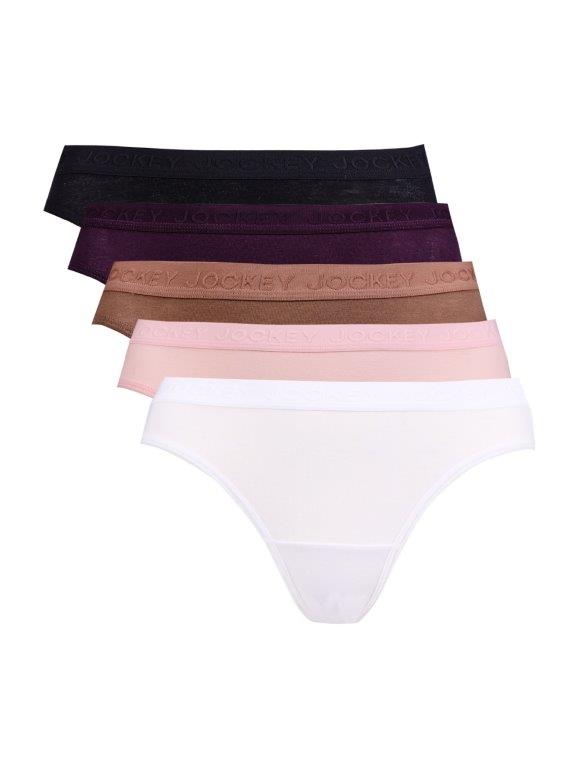 5 Pack Cotton Plain Bikini Panties