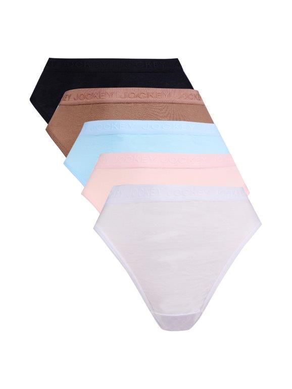 5 Pack Plain Cotton Hicut Panties