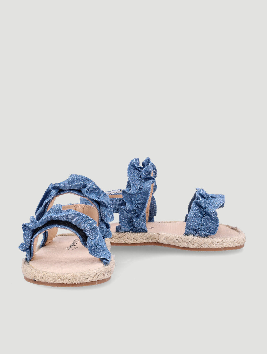 Baby Girls Frill Denim Sandal - Denim