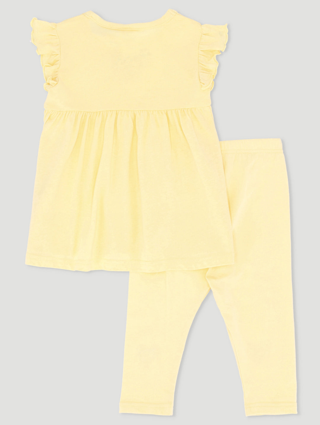 Baby Girls Heart Print Legging Set - Yellow