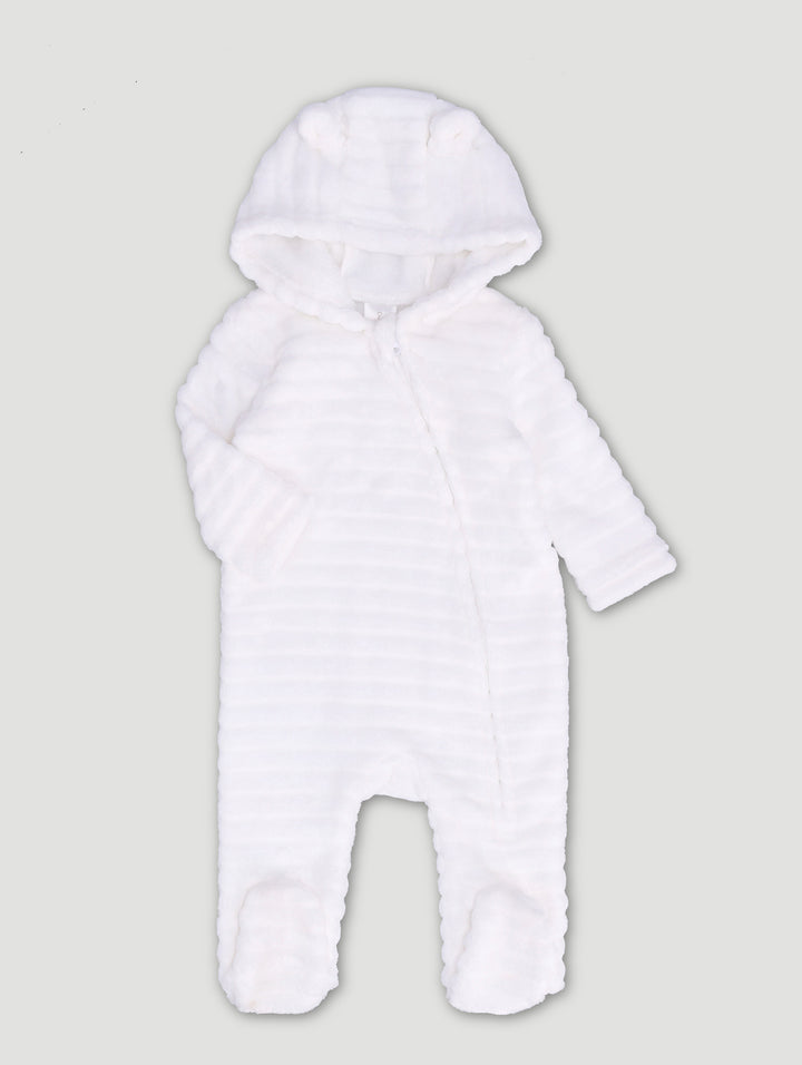 Baby Boys Embossed Sleepsuit - White