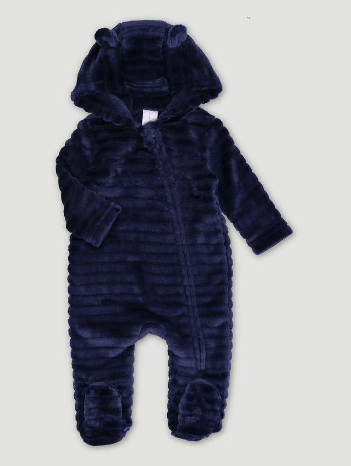 Baby Boys Embossed Sleepsuit - Navy