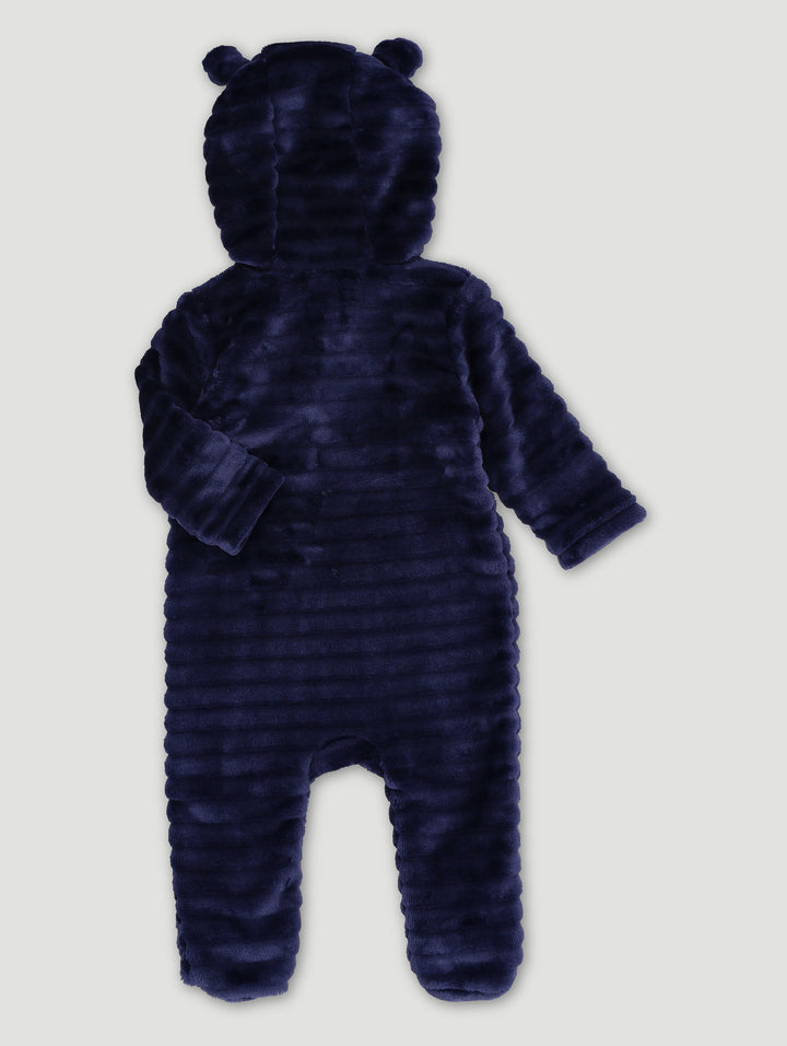 Baby Boys Embossed Sleepsuit - Navy