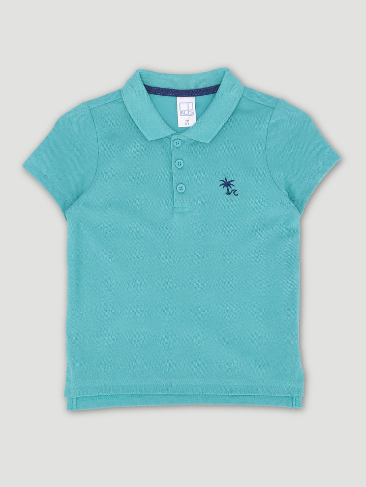 Pre-Boys Embroidered Golfer - Teal