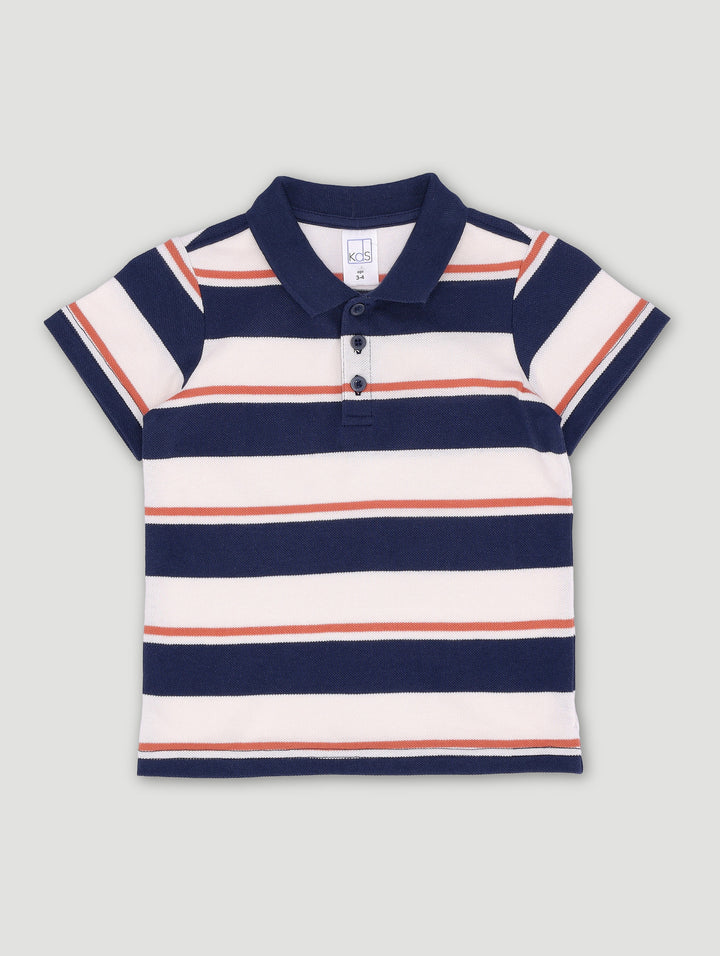 Pre-Boys Stripe Golfer - Navy