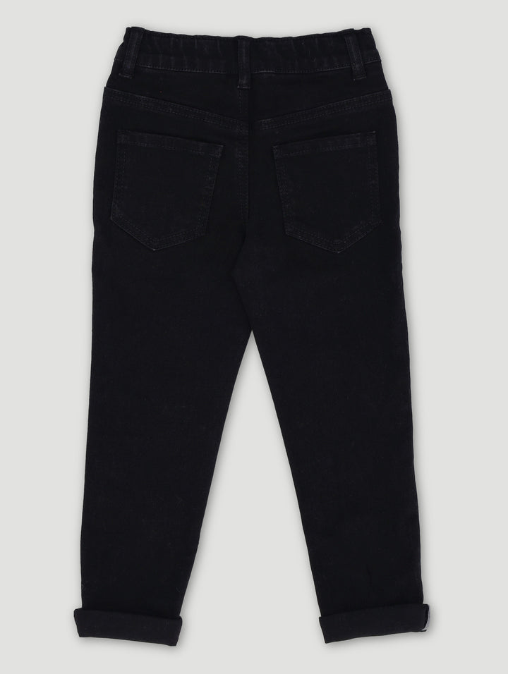 Pre-Boys Woven Badge Denim Jean - Black