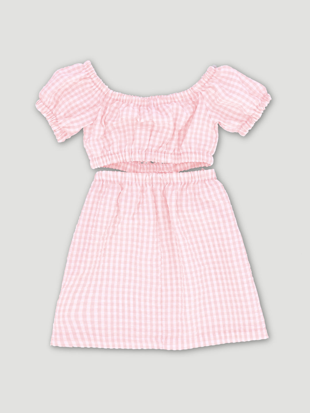 Pre-Girls Seersucker Cut Out Dress - Pink