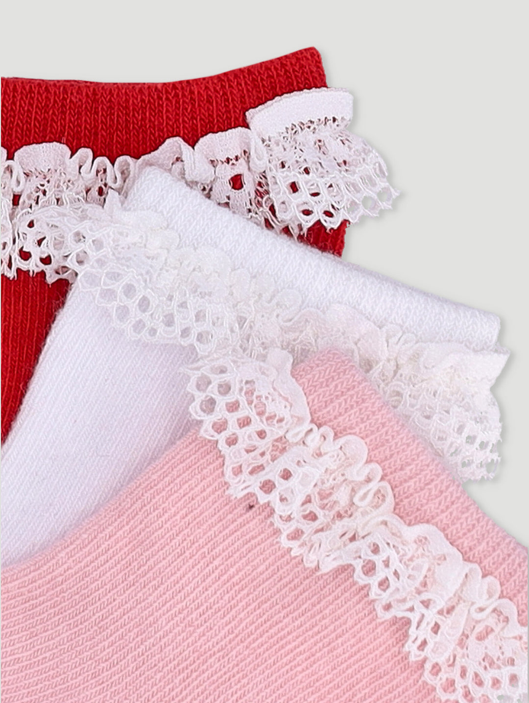 Baby Girls 3 Pack Ruffled Socks - Pink