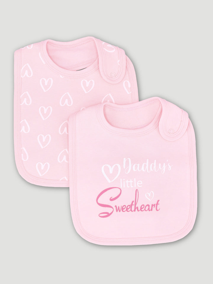 Baby Girls 2 Pack Bib Daddy And Mommy's Sunshine - Pink