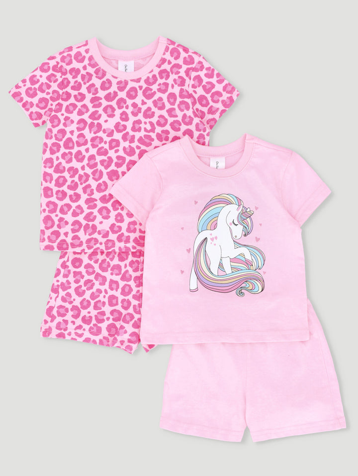 Baby Girls 2 Pack Unicorn Pj - Pink