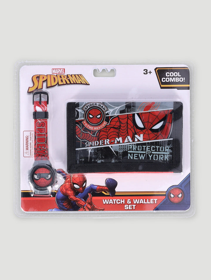 Pre-Boys Spiderman Watch And Wallet Set - Red