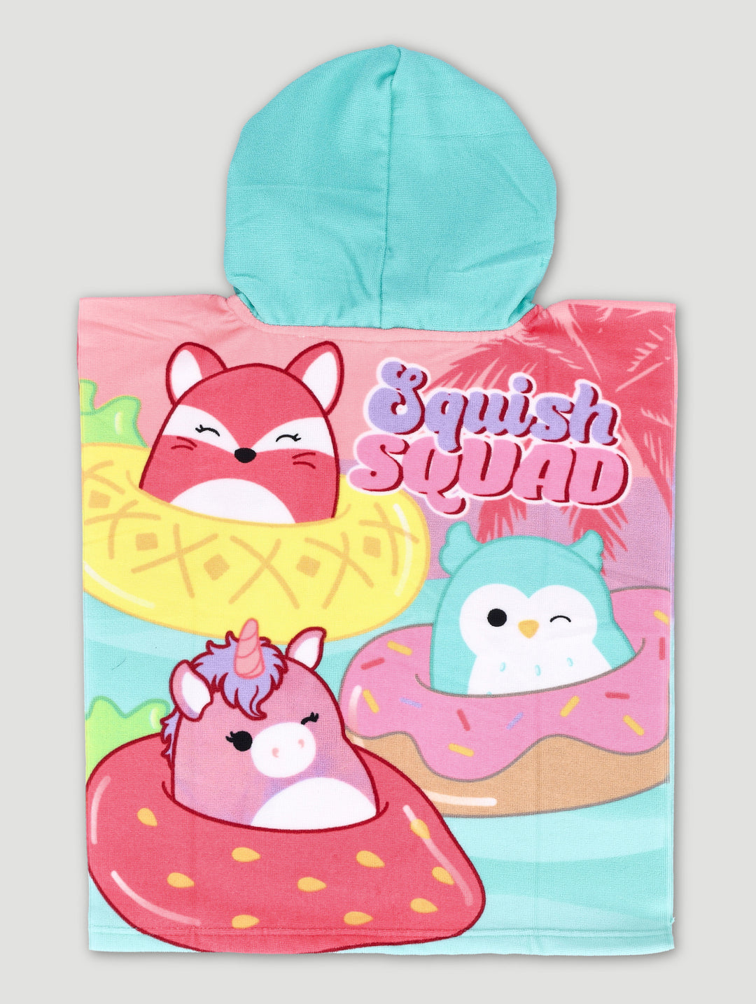 Squishmallows Hooded Towel - Turquoise