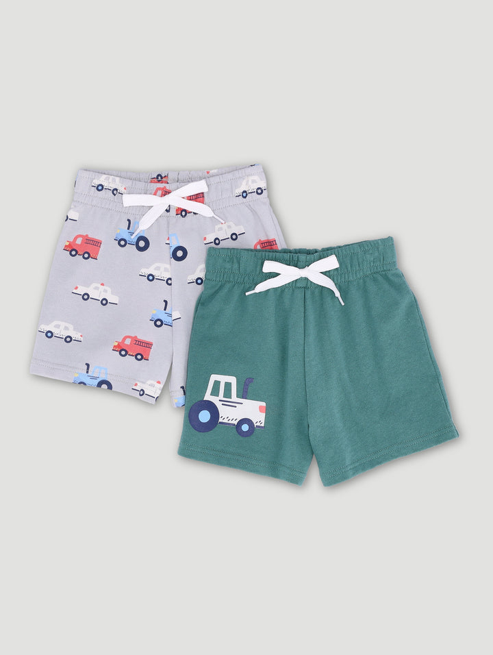 Baby Boys 2 Pack Shorts - Grey