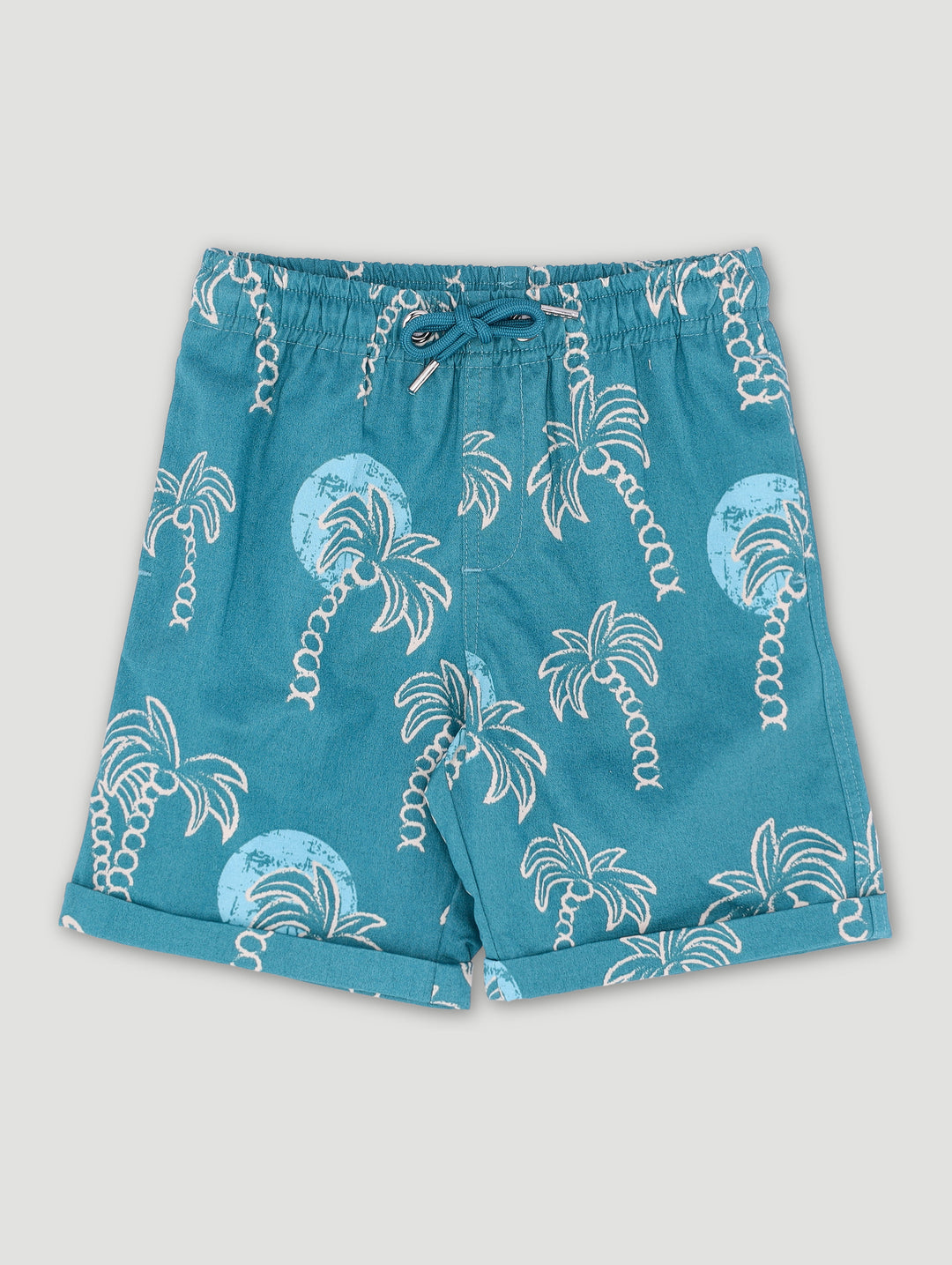 Pre-Boys Palm Tree Woven Short - Teal