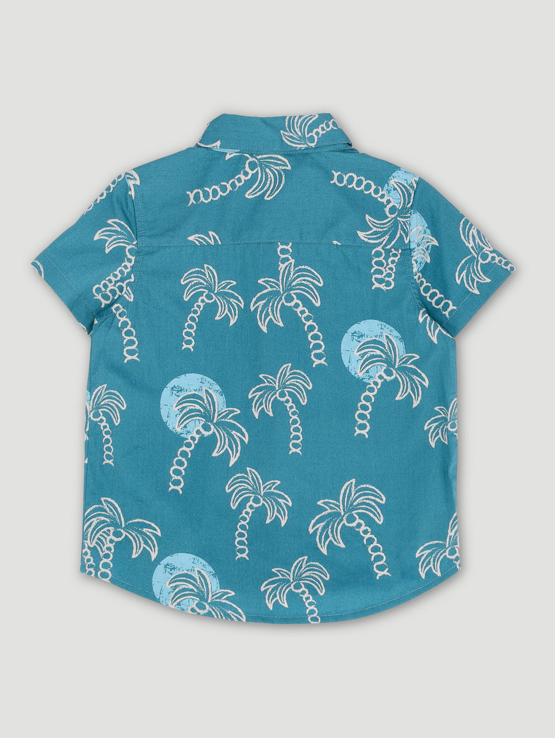 Pre-Boys Palm Tree Woven Shirt - Teal