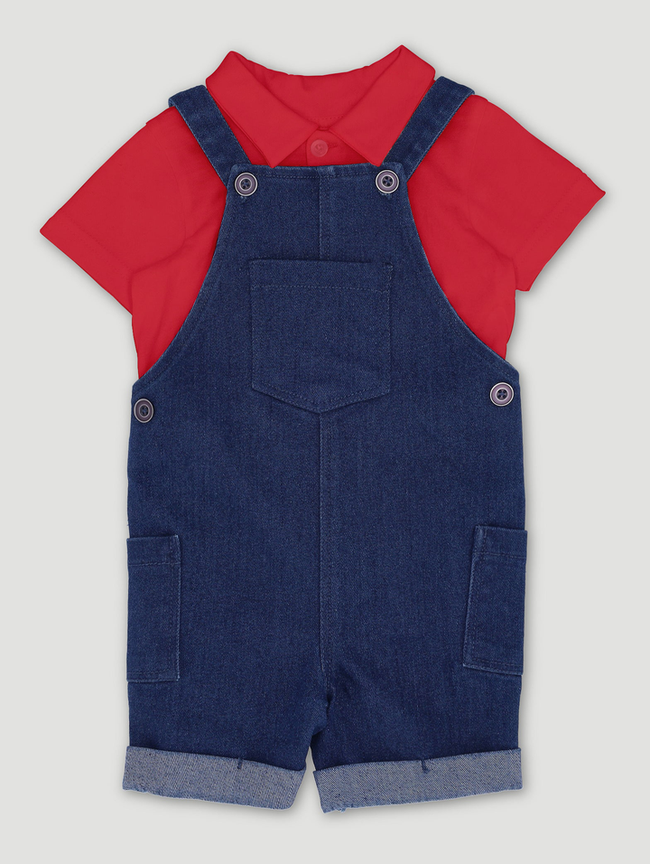 Baby Boys Fashion Dungaree Set - Denim