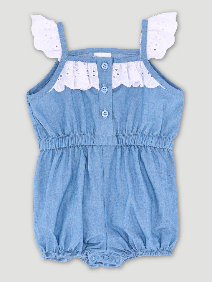 Baby Girls Denim Romper - Denim