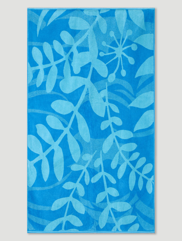 Leaf Beach Towel - Blue