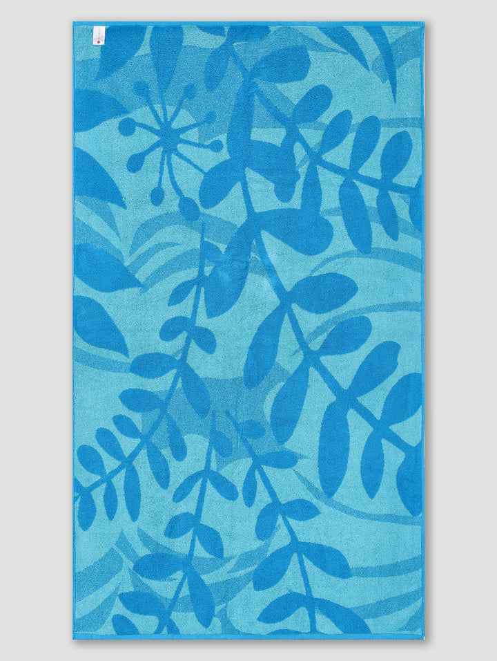 Leaf Beach Towel - Blue