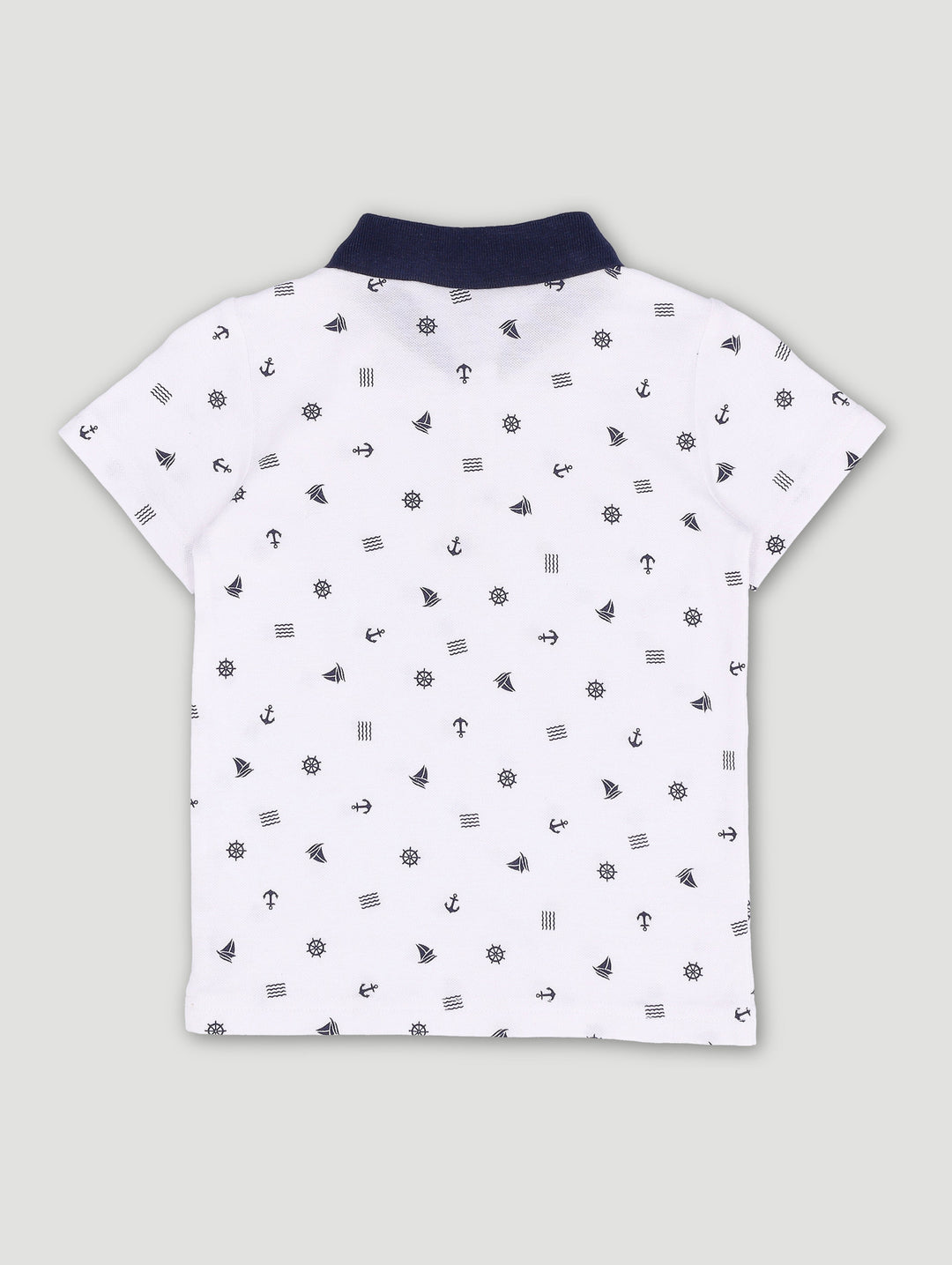 Pre-Boys Nautical Golfer - White