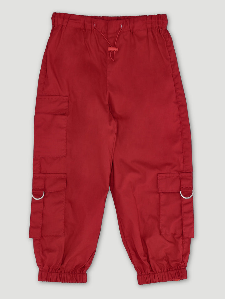 Pre-Girls Christmas Cargo Jogger - Red