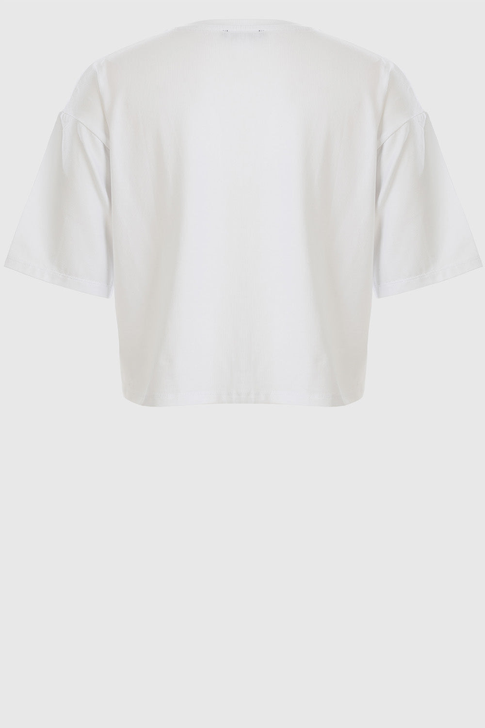 Boxy Oversized Multi-Technique Logo Top - White