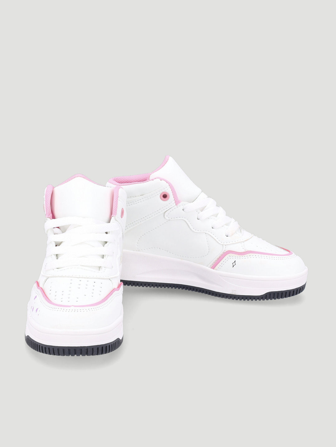 Girls Graffiti Hitop Sneaker - White/Pink