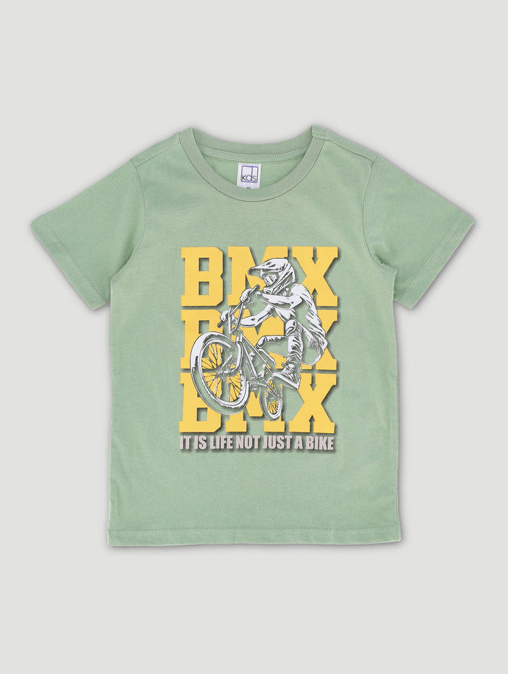 Pre-Boys Bmx Bike Tee - Light Green