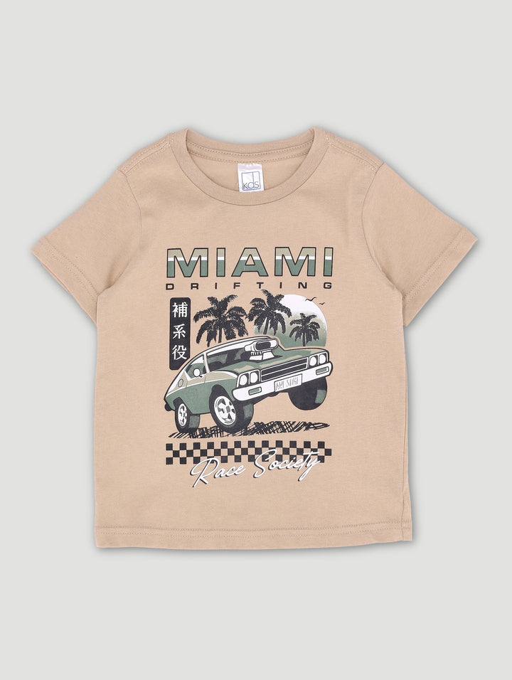 Pre-Boys Muscle Car Tee - Stone