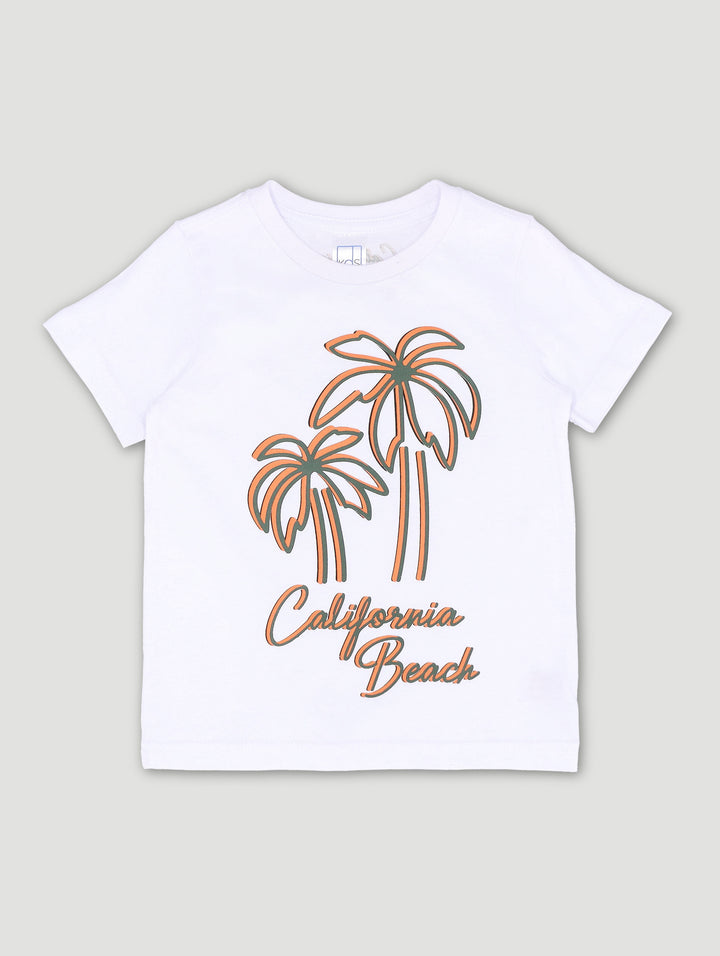 Pre-Boys Palm Tree Tee - White