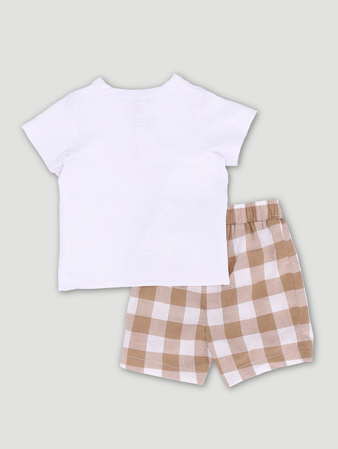 Baby Boys Crushed Cotton Shirt And Short Set - White