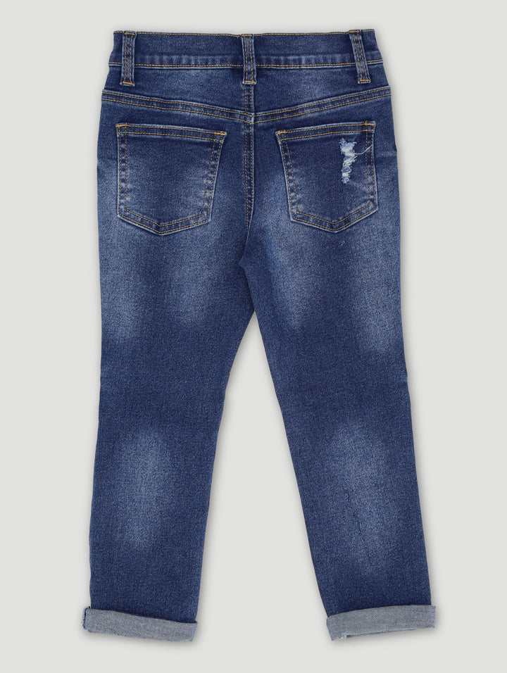 Pre-Boys NYC Print Denim - Dark Blue