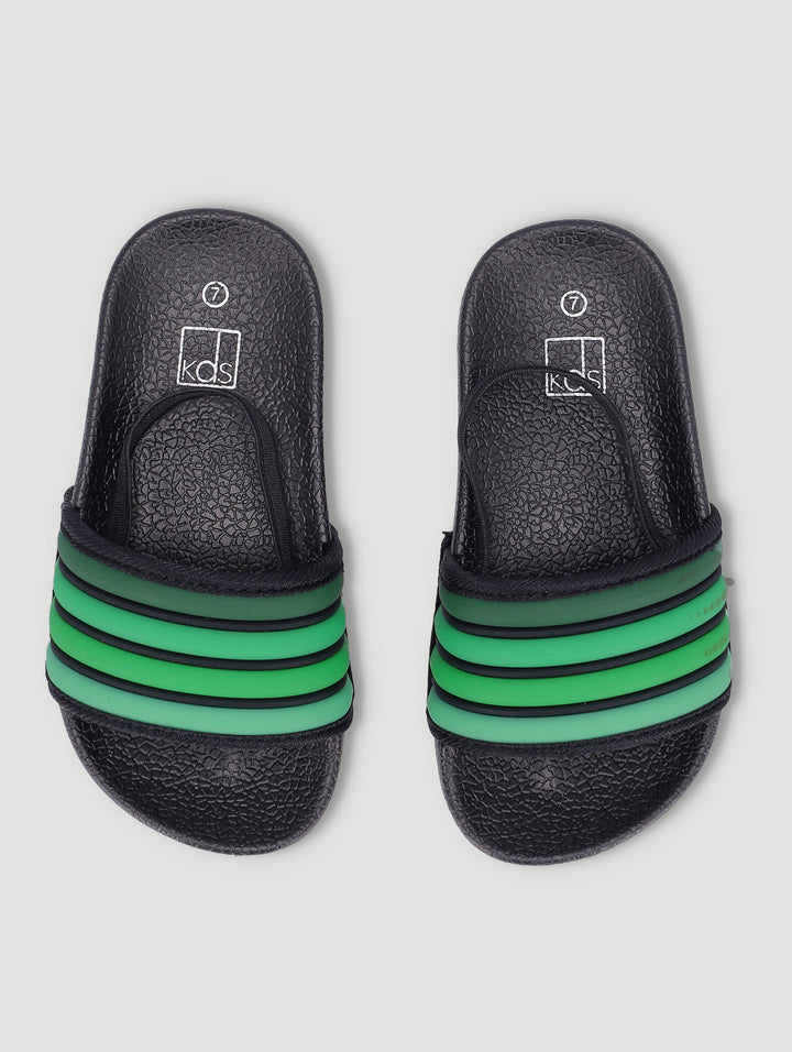 Pre-Boys Striped Pool Slide - Green