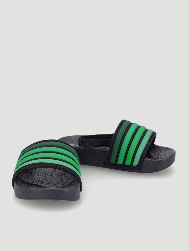 Pre-Boys Striped Pool Slide - Green