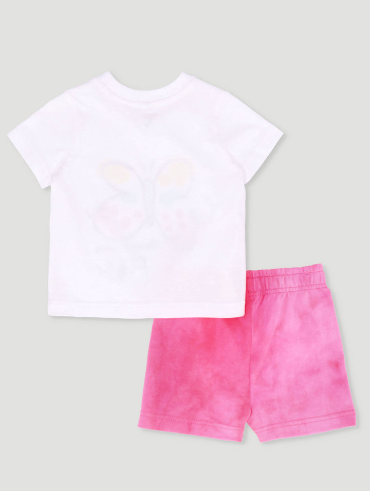 Baby Girls Fleece Butterfly Tie Dye Set - Pink