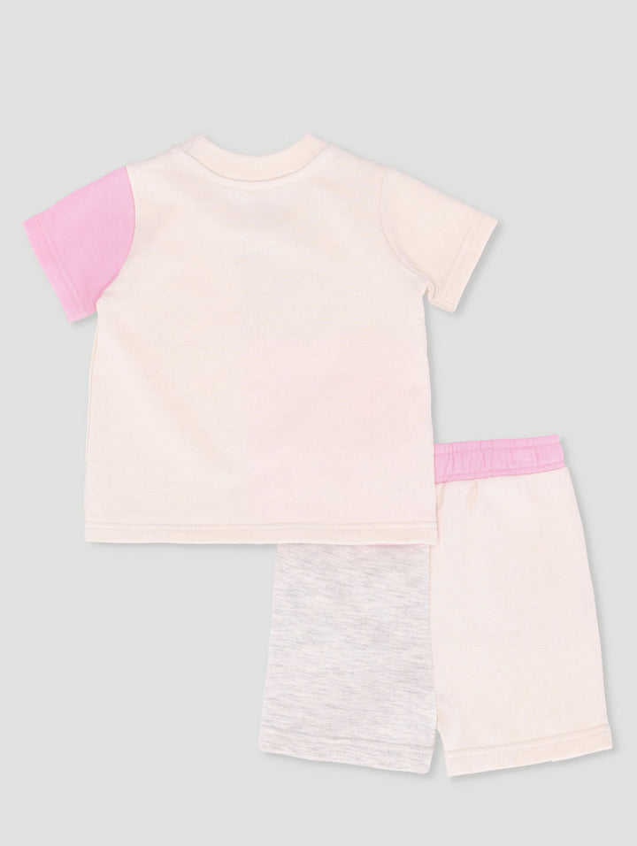 Baby Girls Fleece Colourblock Set - Cream