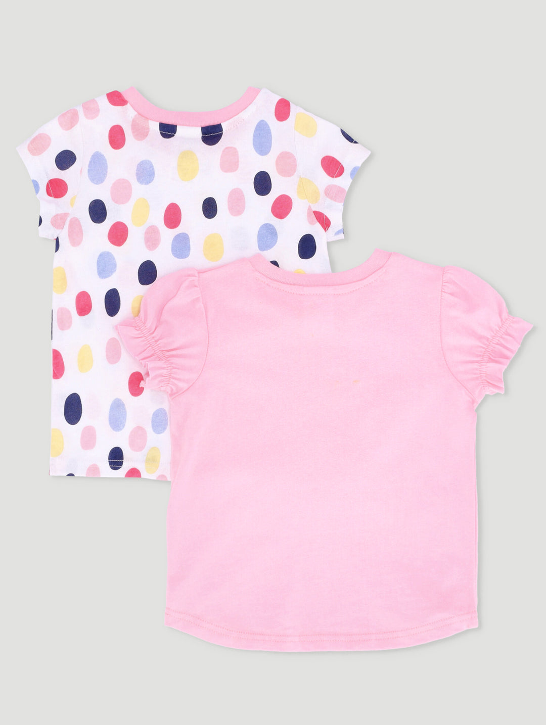 Baby Girls 2 Pack Spot Brooklyn Tees  - Dusty Pink