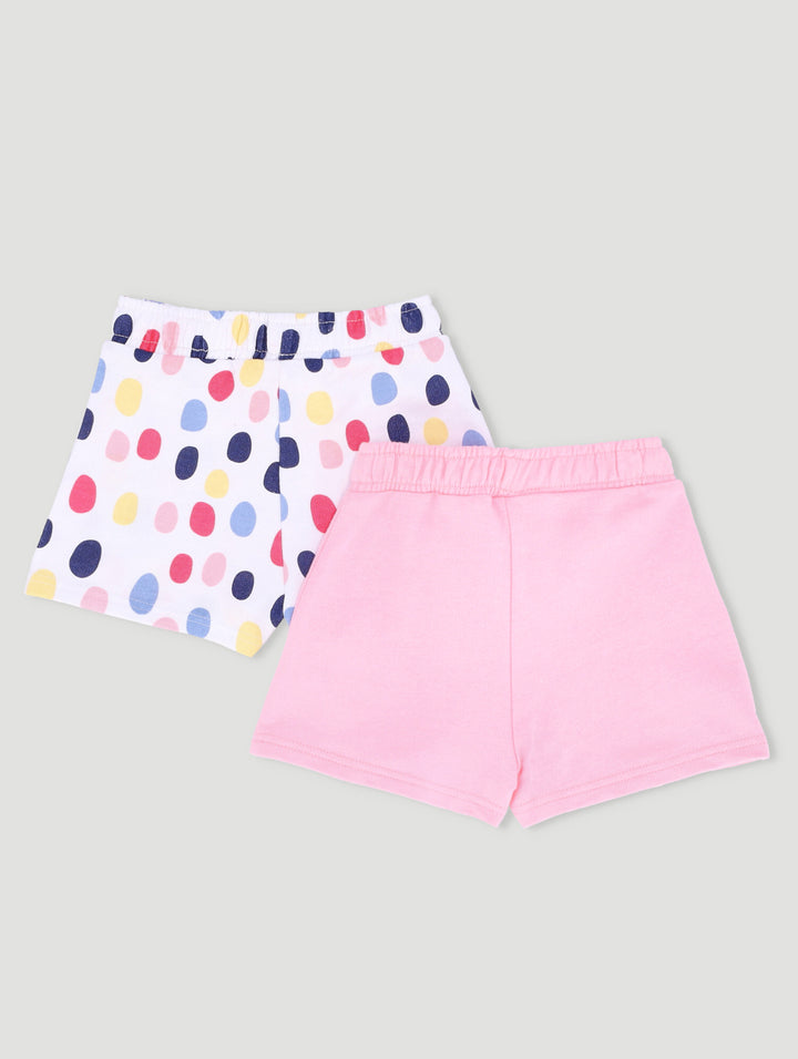 Baby Girls 2 Pack Spot Brooklyn Shorts - Dusty Pink