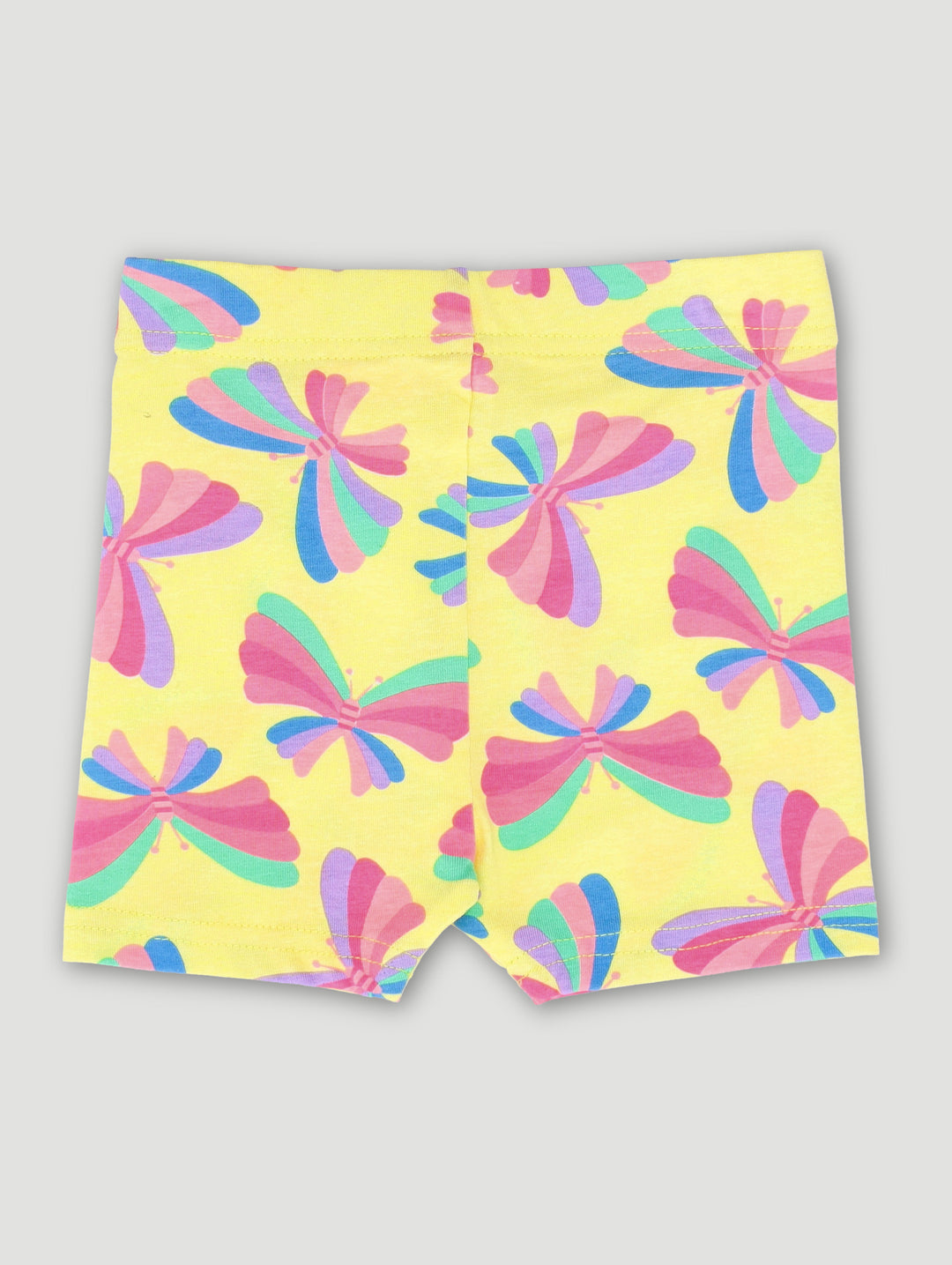 Pre-Girls Butterfly Print Cycle Short  - Yellow