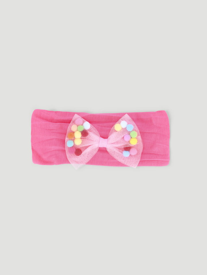 Pre-Girls Multi-Coloured Mini Pompom Headband - Pink