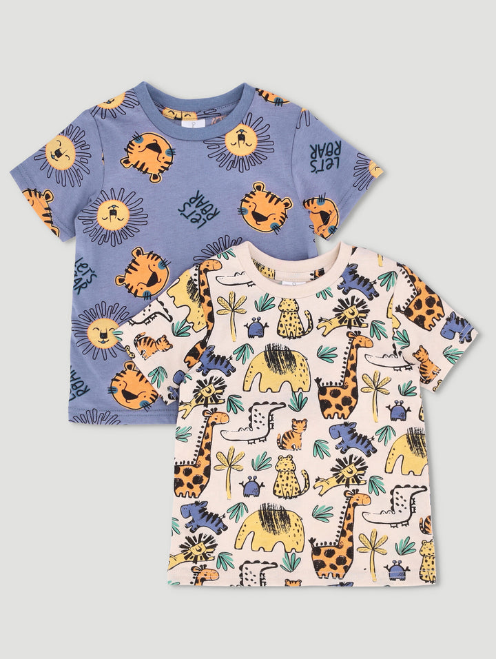 Baby Boys 2 Pack Wild Animal Tees