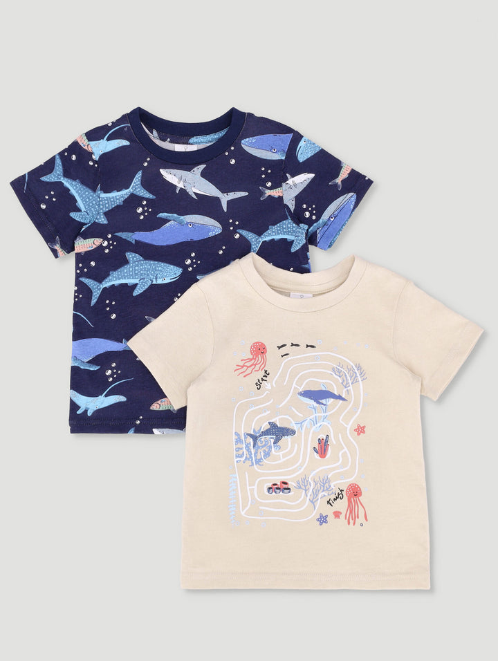 Baby Boys 2 Pack Under The Sea Tees