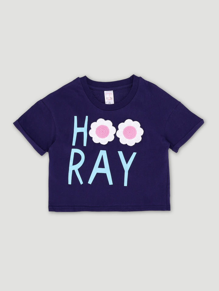 Pre-Girls Hooray Tee - Navy