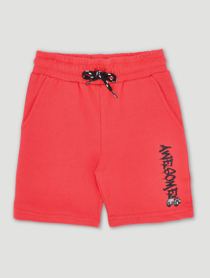 Pre-Boys Fleece Short - Red